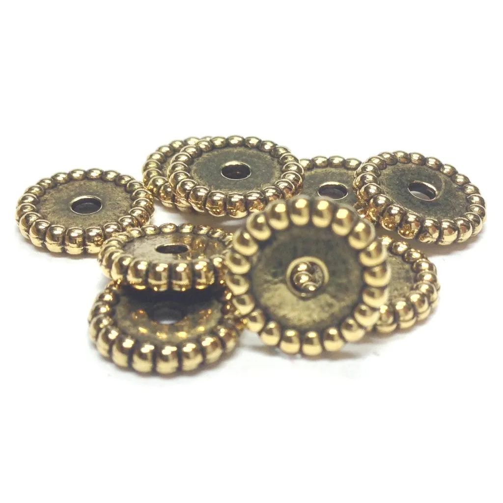 10MM Ant. Ham Gold Rondel Bead (144 pieces)