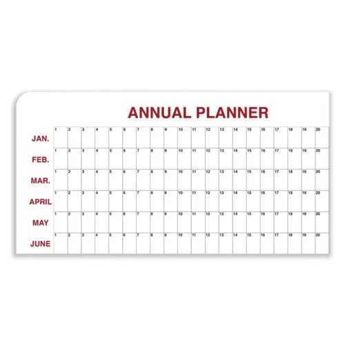 12 Month Whiteboard Calendar With Radius Corners, Planning/scheduling Calendar, 36 X 24, White/red/black Surface