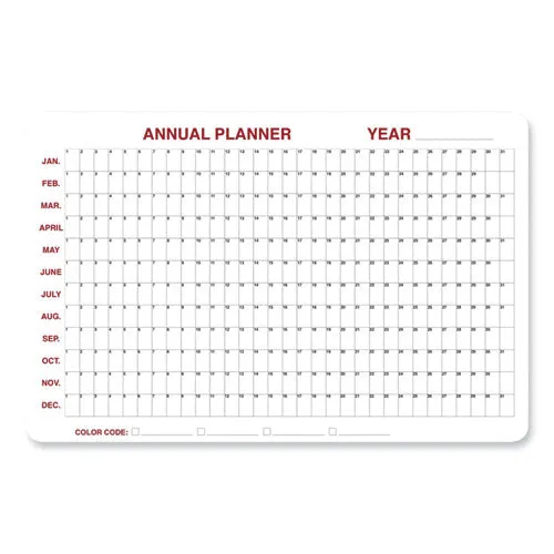 12 Month Whiteboard Calendar With Radius Corners, Planning/scheduling Calendar, 36 X 24, White/red/black Surface