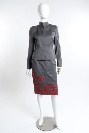 1999 F/W Circuit Board Zip Up Jacket & Skirt Set