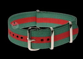 20mm Green and Red NATO Military Watch Strap