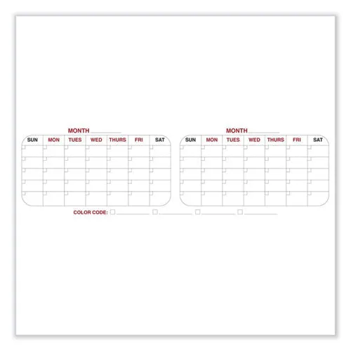 4 Month Whiteboard Calendar With Radius Corners, Planning/scheduling Calendar, 36 X 24, White/red/black Surface