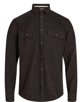 AK LEIF 2 TONE MELANGE SHIRT - Chocolate Brown