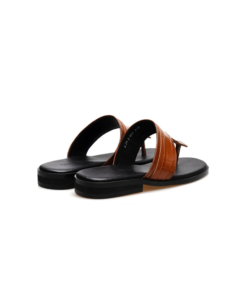 ALL CLASSIC Tobe Flip Flop - Brown Croco