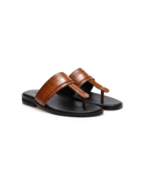 ALL CLASSIC Tobe Flip Flop - Brown Croco