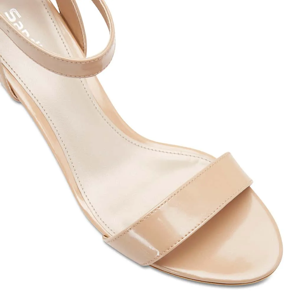 Amalfi Heel in Nude Patent