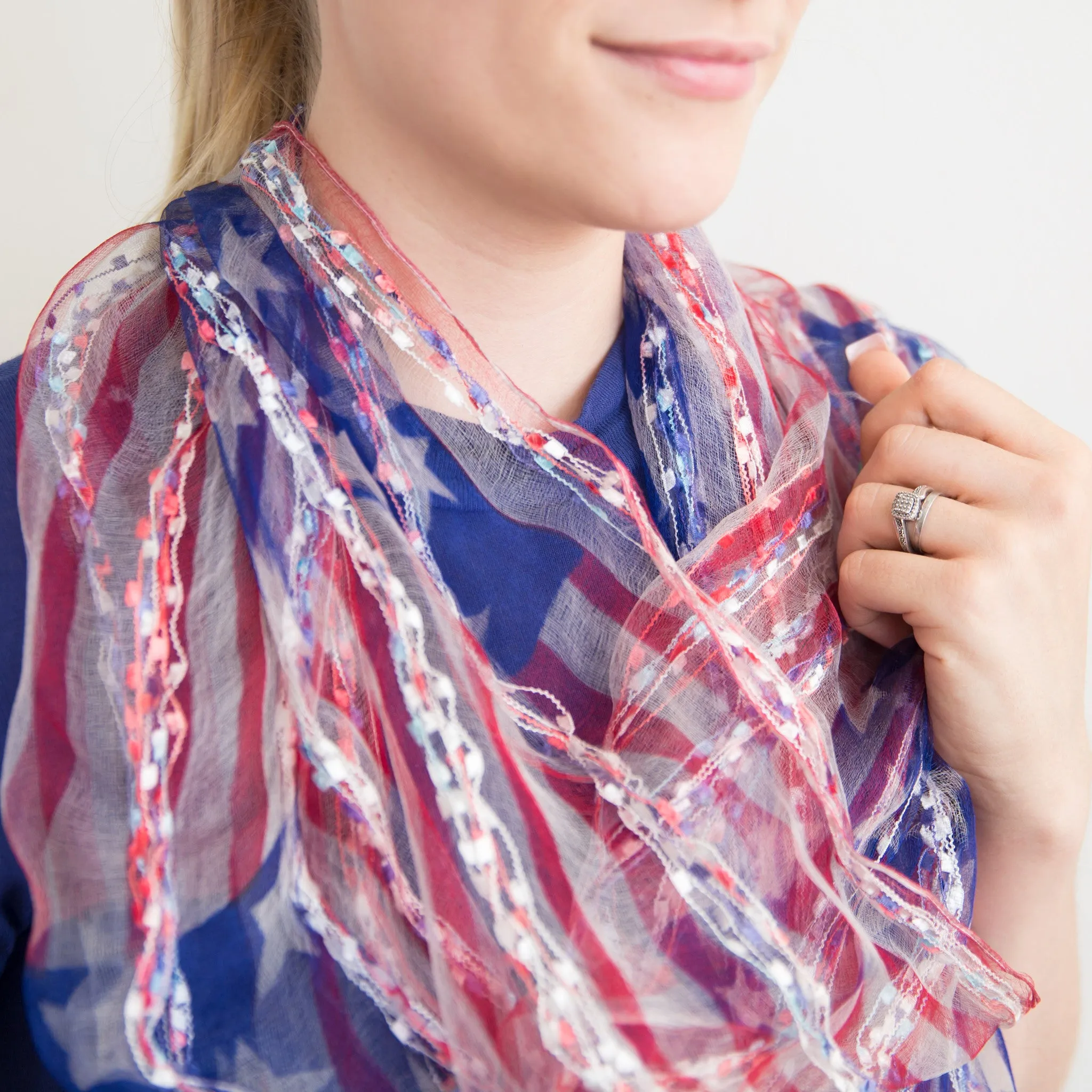 American Flag Silk Scarf