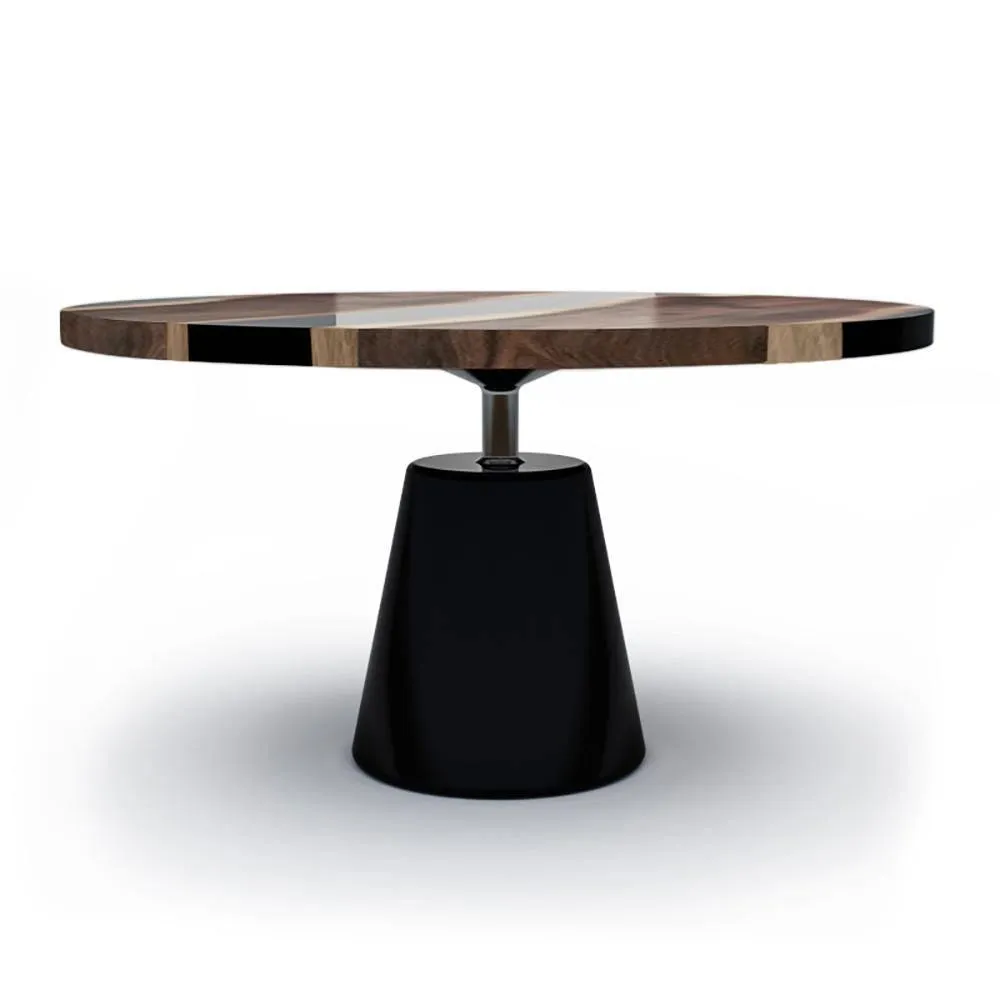 Black Asolo Walnut Round Table