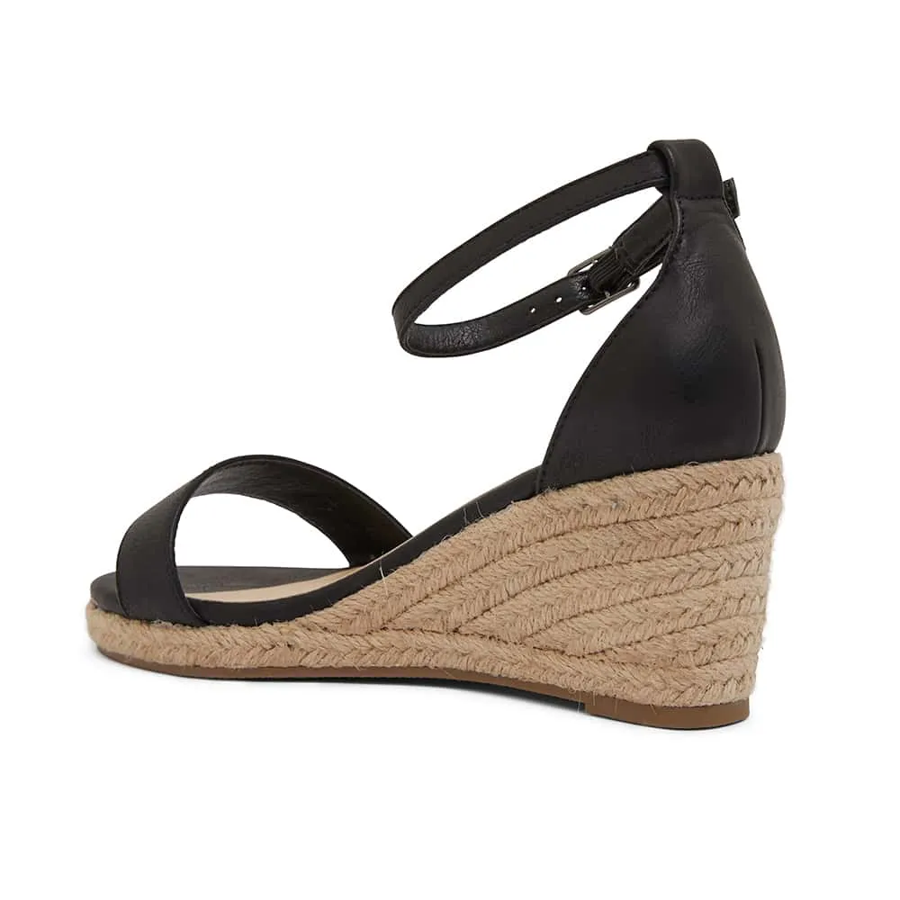 Bloom Espadrille in Black Smooth