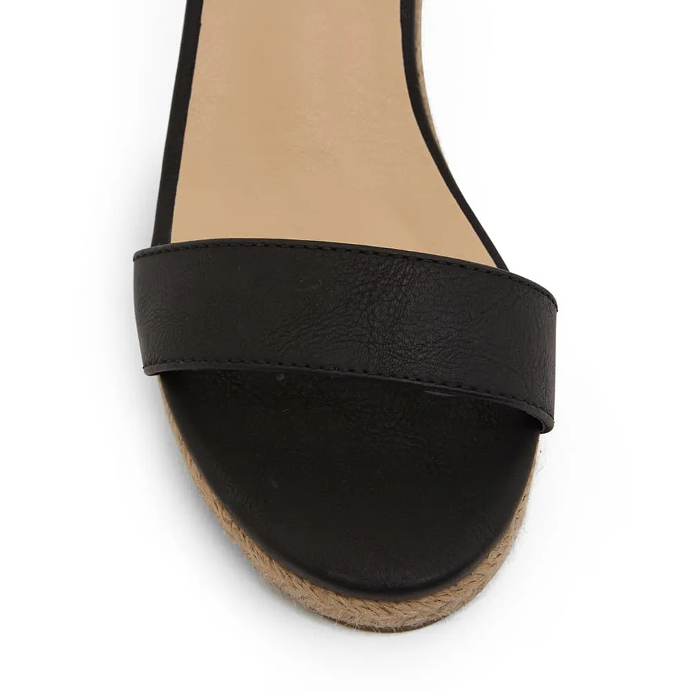 Bloom Espadrille in Black Smooth