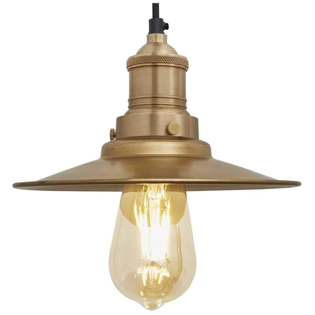 Brooklyn Flat Pendant Light - Brass - 8 inch - Industville