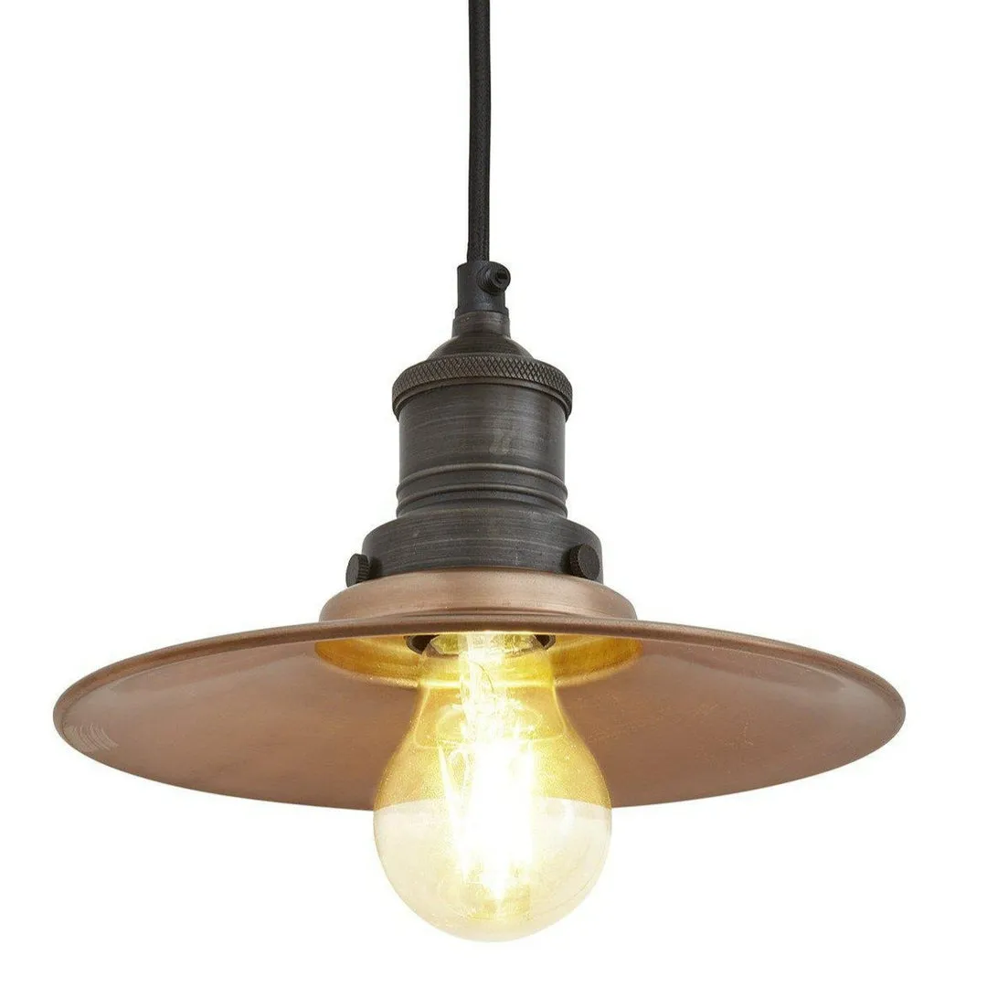 Brooklyn Flat Pendant Light - Copper - 8 inch - Industville