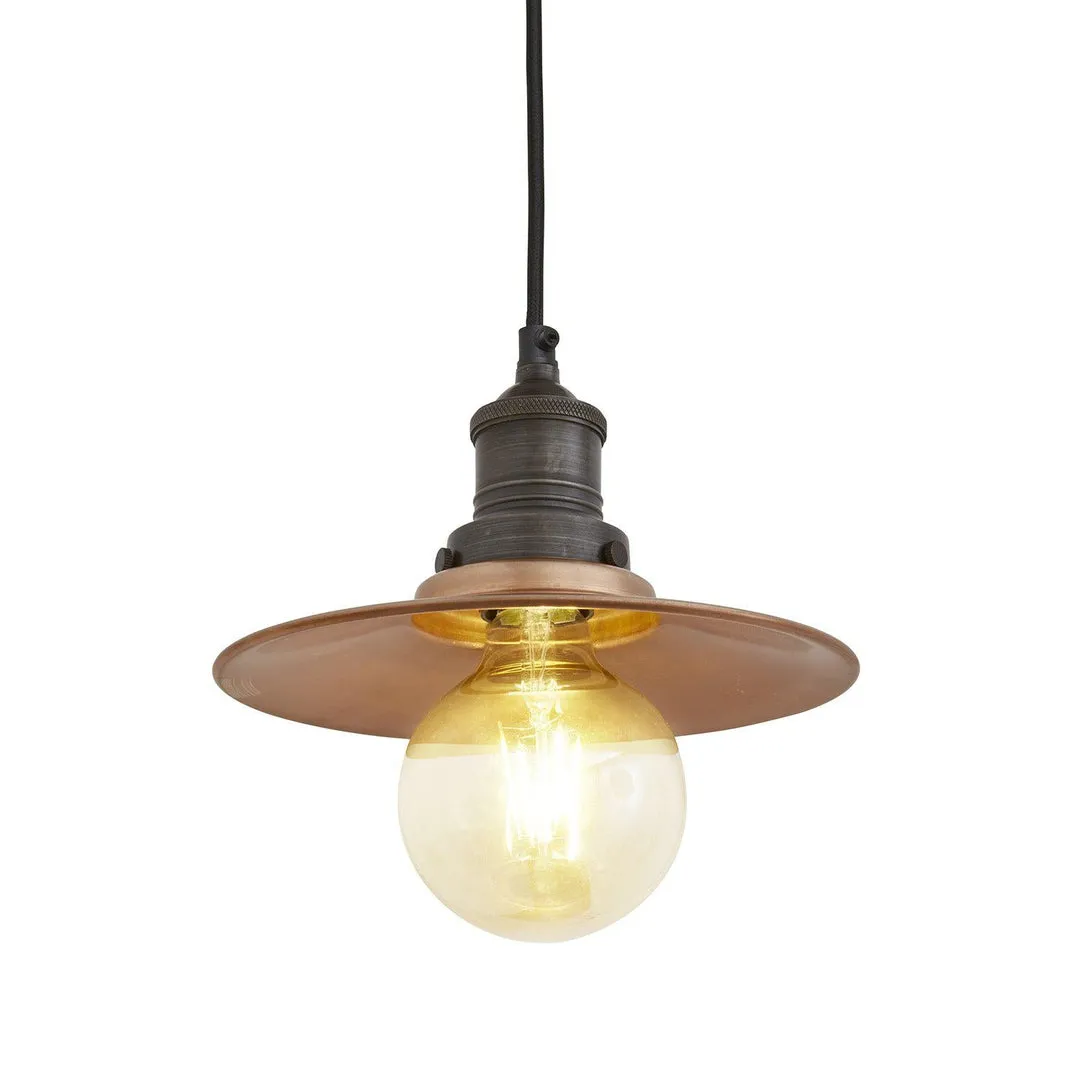 Brooklyn Flat Pendant Light - Copper - 8 inch - Industville