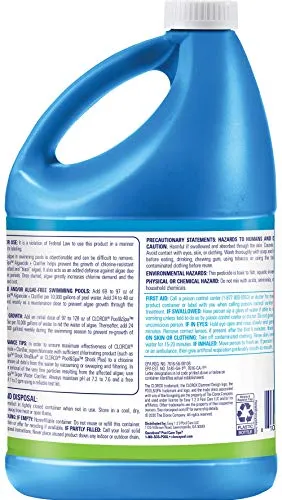 Clorox Pool&Spa Swimming Pool Algaecide and Clarifier, Prevents and Treats Pool Algae, Clears Water, 128 Fl Oz (Pack of 1)