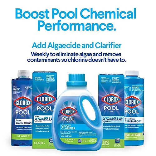 Clorox Pool&Spa Swimming Pool Algaecide and Clarifier, Prevents and Treats Pool Algae, Clears Water, 128 Fl Oz (Pack of 1)