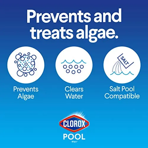 Clorox Pool&Spa Swimming Pool Algaecide and Clarifier, Prevents and Treats Pool Algae, Clears Water, 128 Fl Oz (Pack of 1)