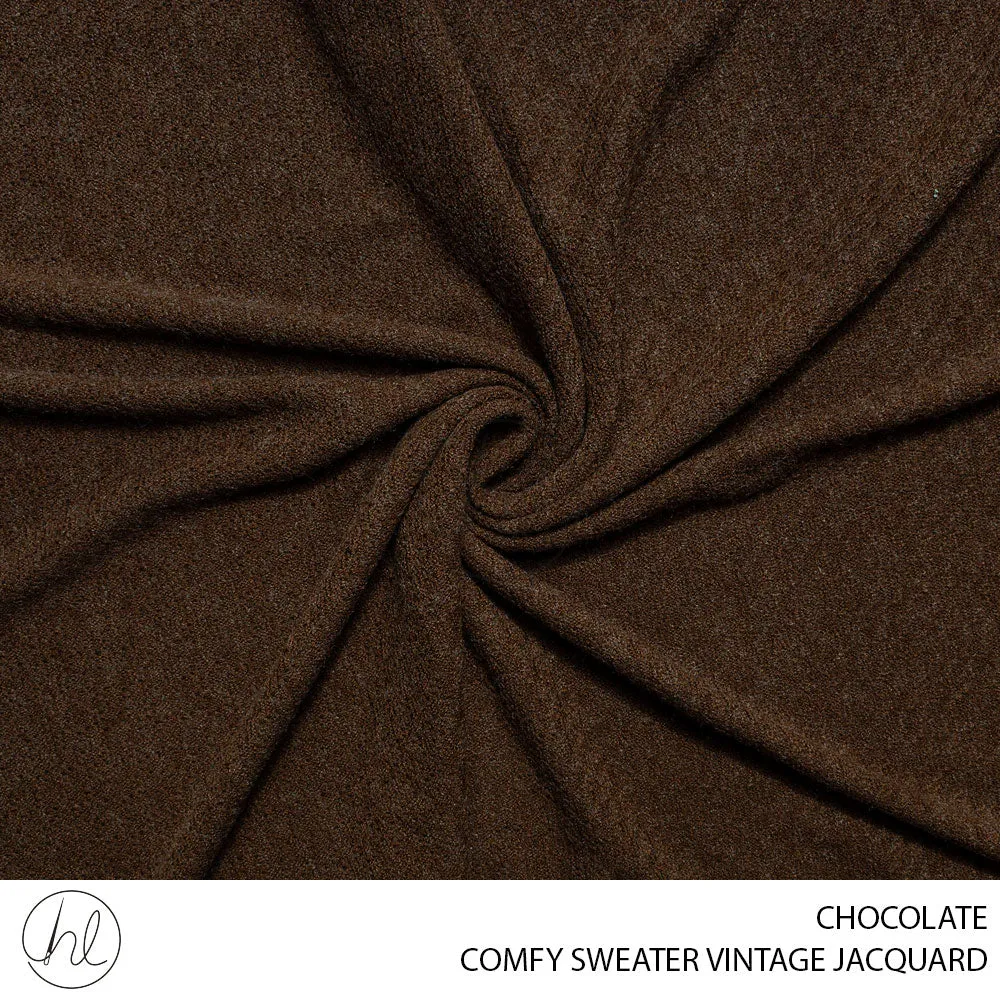 COMFY SWEATER VINTAGE JACQUARD (51) CHOCOLATE (150CM) PER M