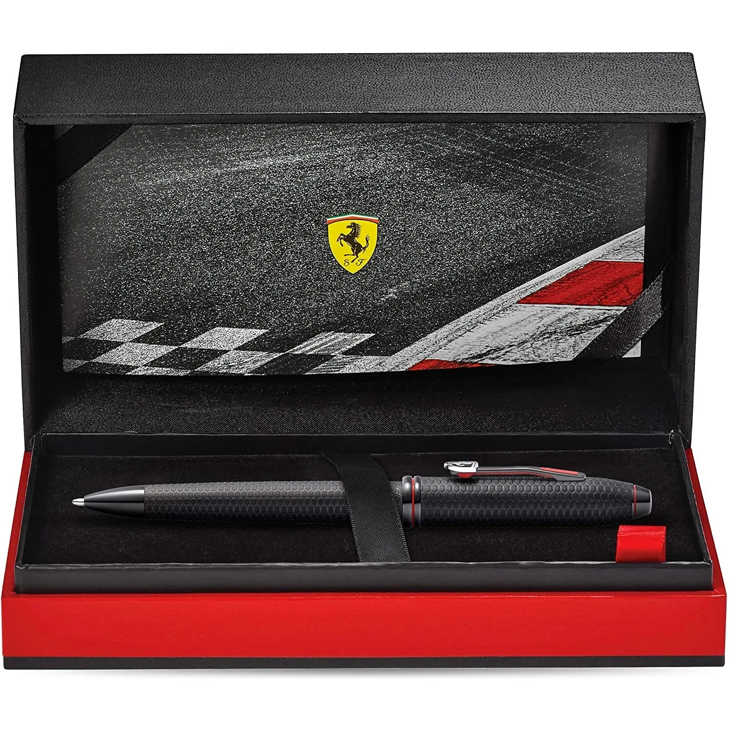 Cross Ferrari Townsend Ballpoint Pen - Brushed Black Etched Honeycomb