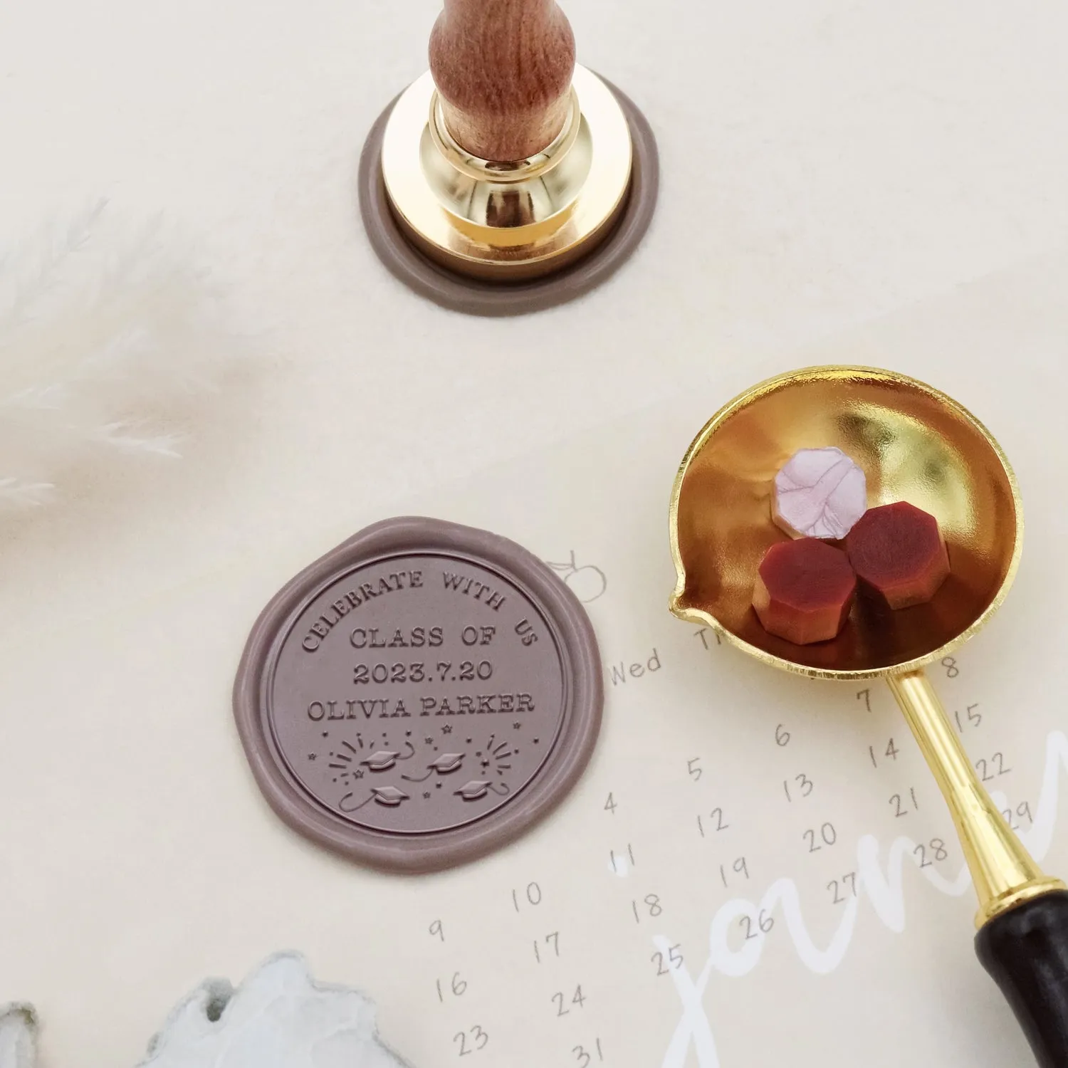 Custom Graduation Wax Seal Stamp - Style 7