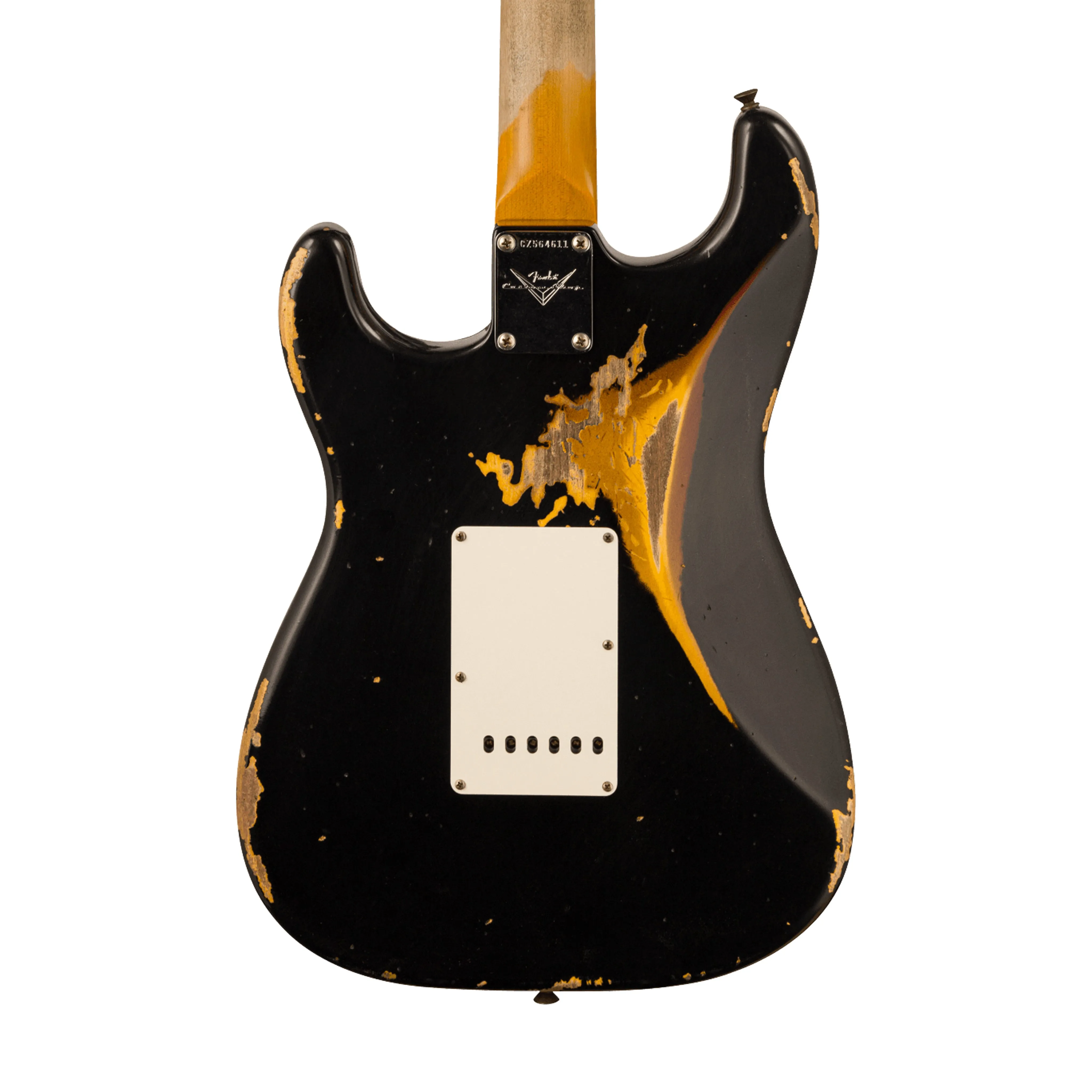 Fender Custom Shop 1960 Stratocaster Heavy Relic Guitar, RW FB, Aged Black over 3-Color Sunburst