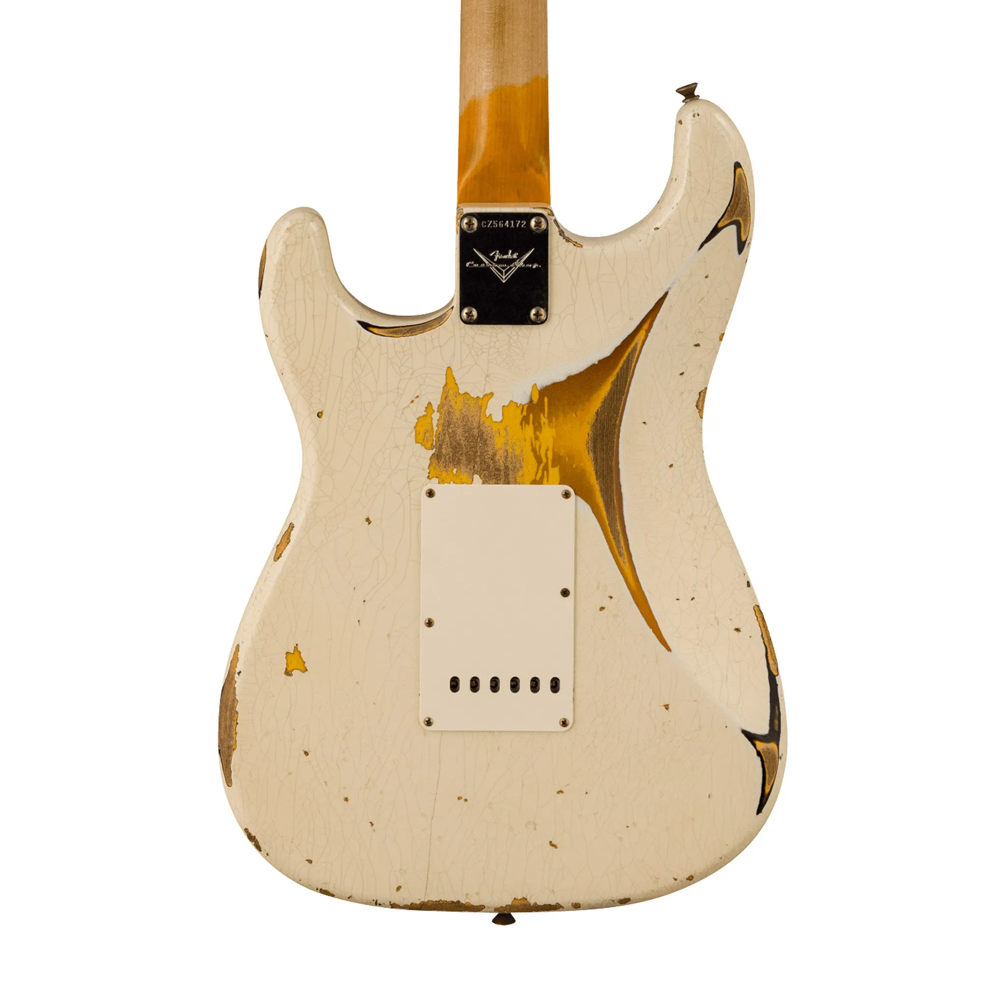 Fender Custom Shop 1960 Stratocaster Heavy Relic Guitar, RW FB, Aged Olympic White over 3-Color Sunburst