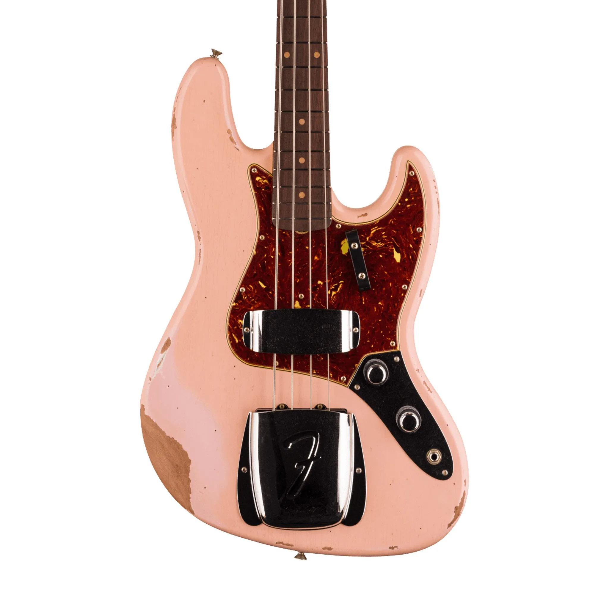 Fender Custom Shop 1961 Jazz Bass Heavy Relic Guitar, RW FB, Super Faded Aged Shell Pink