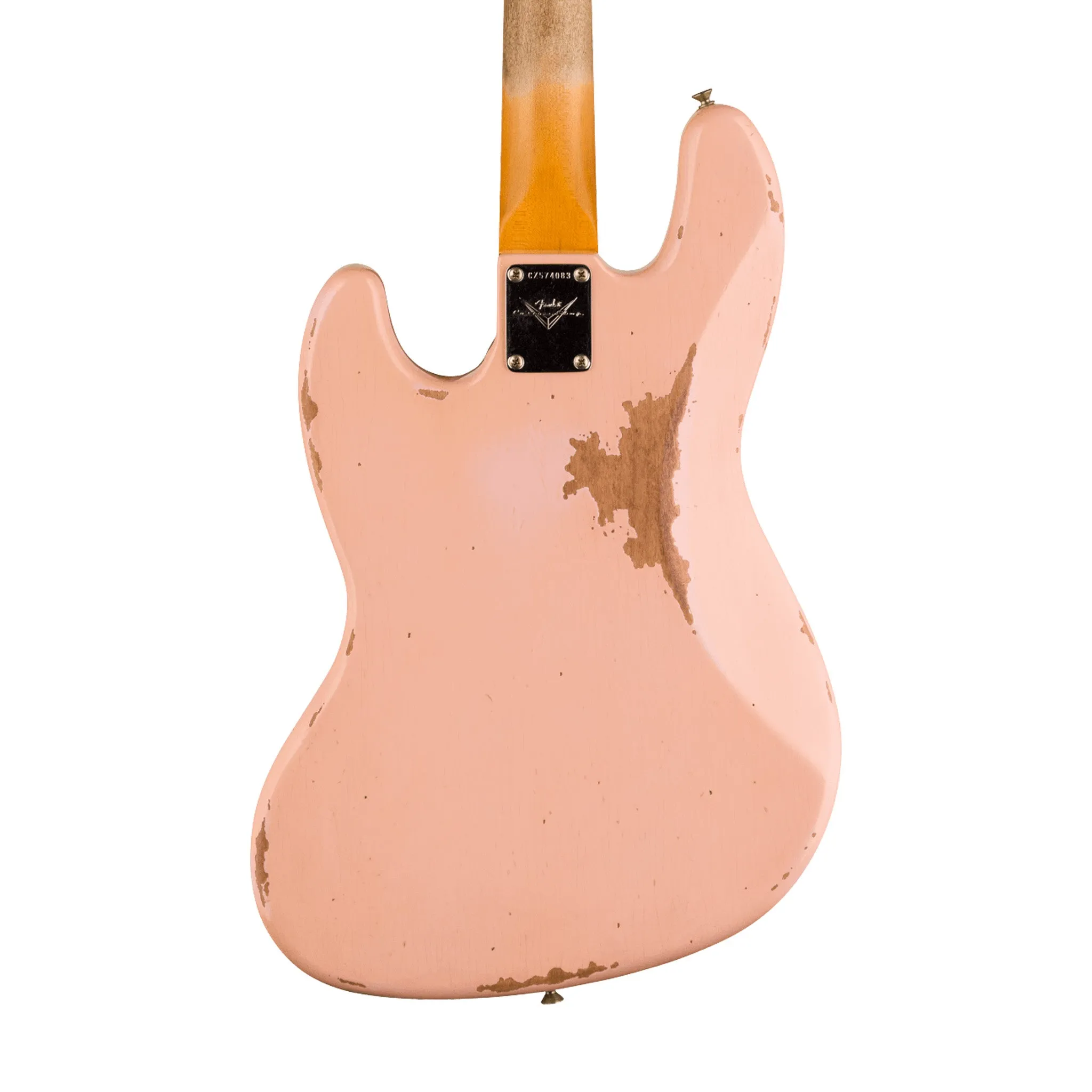 Fender Custom Shop 1961 Jazz Bass Heavy Relic Guitar, RW FB, Super Faded Aged Shell Pink