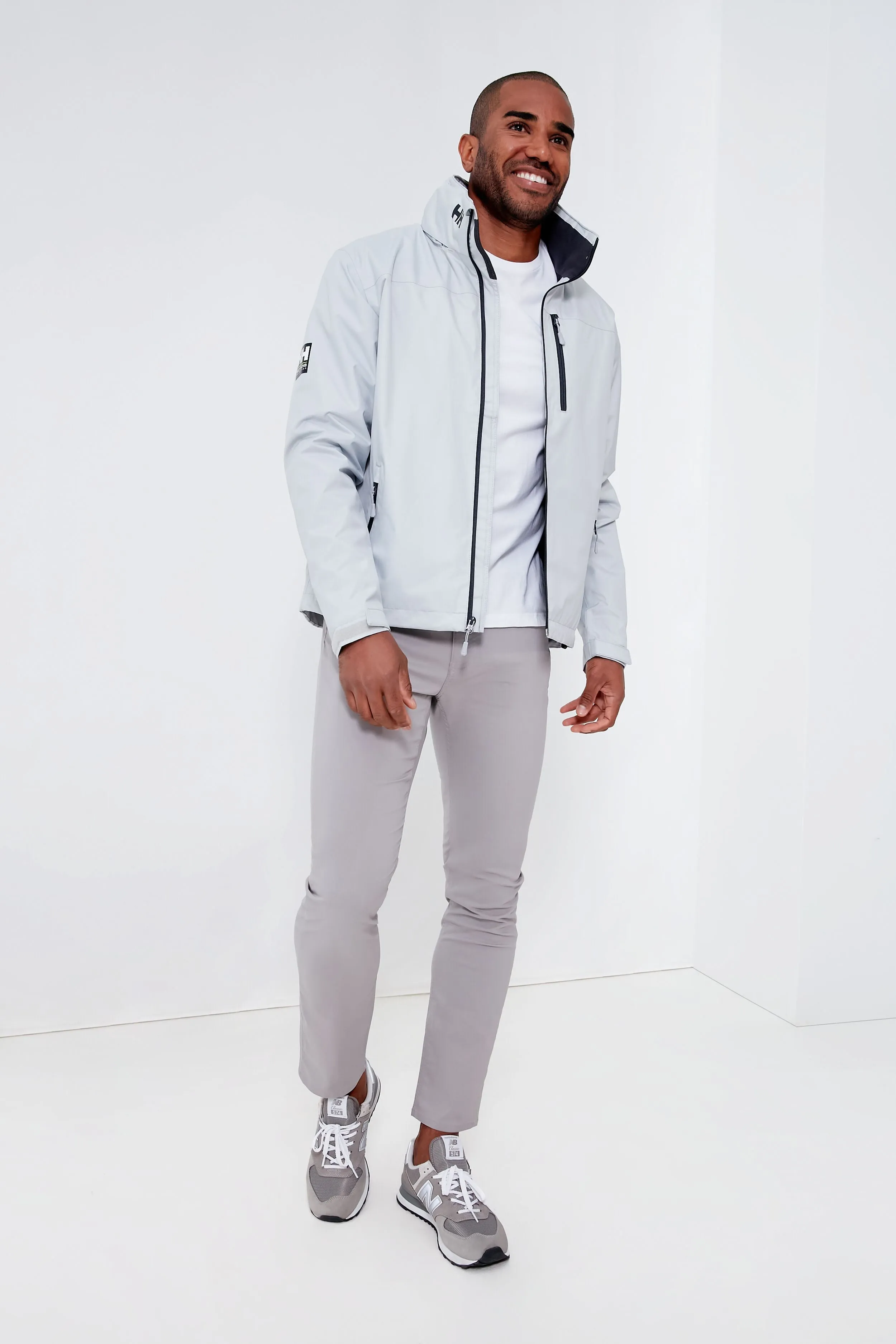 Gray Fog Fleece Lined Crew Jacket