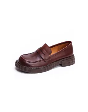 Handmade Retro Leather Soft Sole Loafers