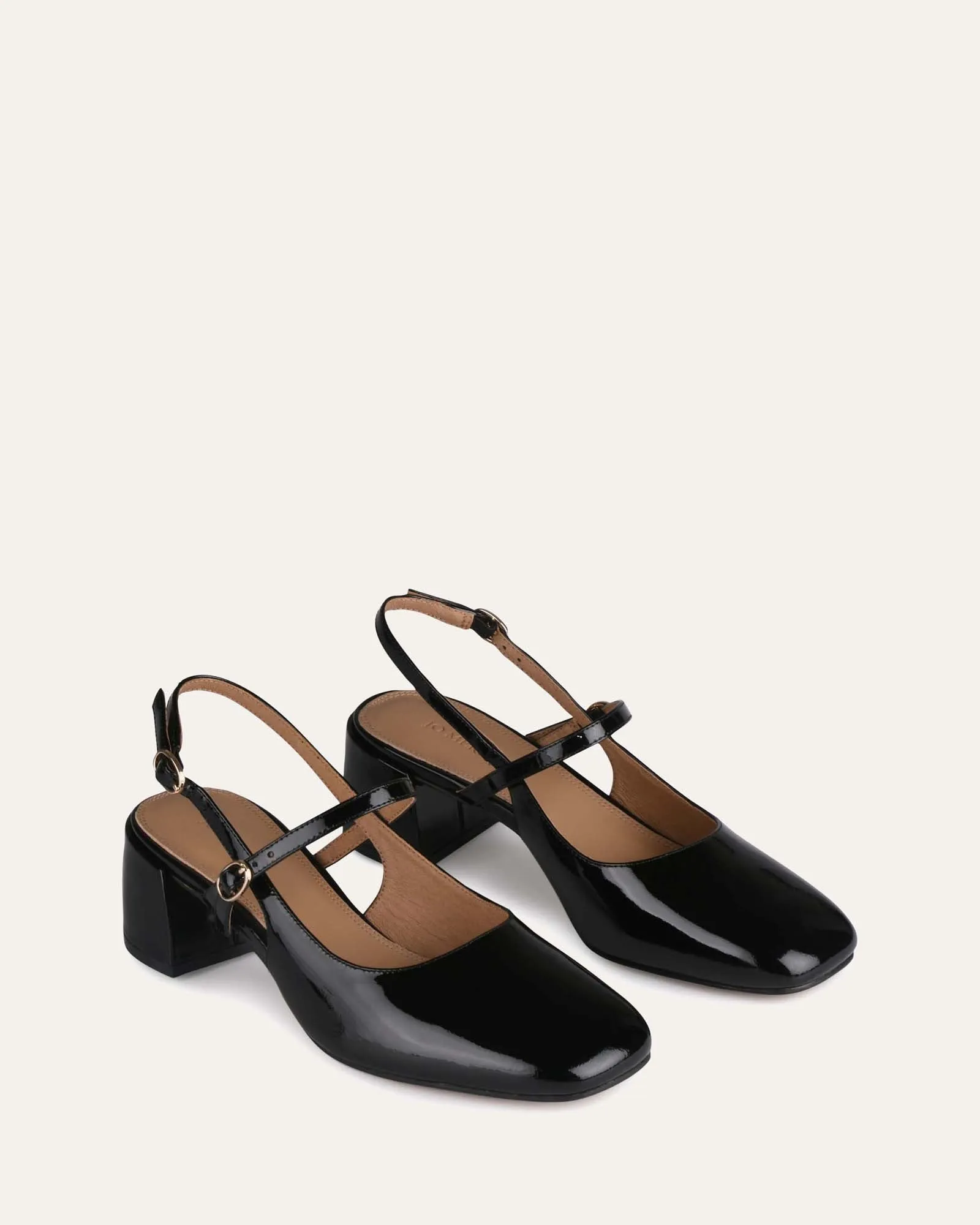 JENNA LOW HEELS BLACK PATENT