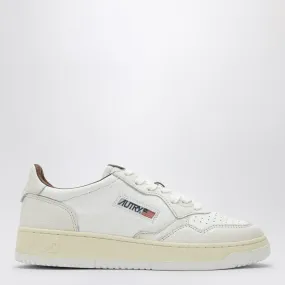 MEDALIST WHITE/BROWN LEATHER SNEAKER