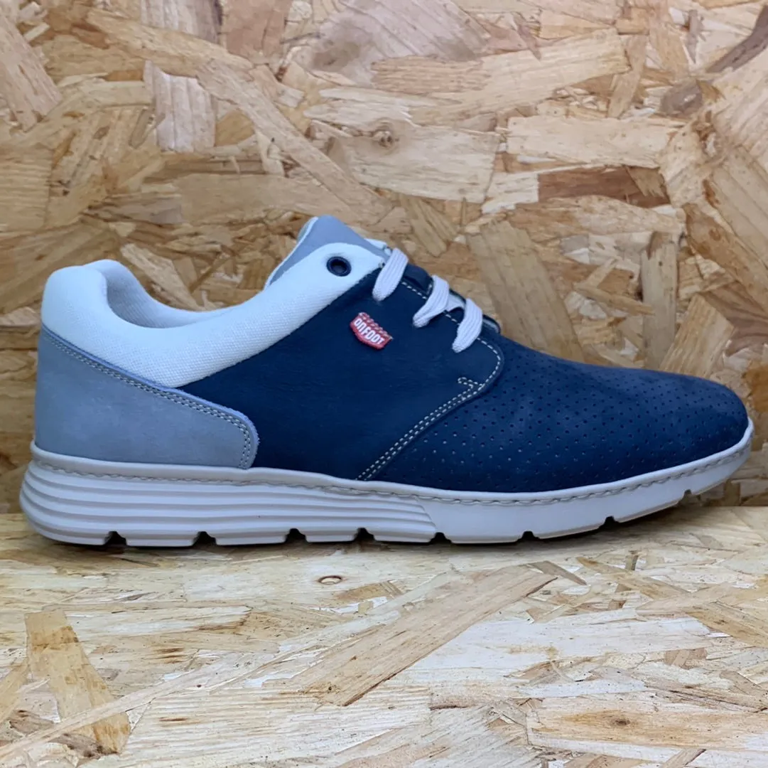 On Foot Mens Leather Trainers - Navy