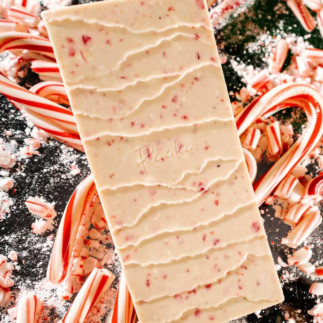 Raaka Chocolate - Candy Cane White Chocolate (Limited Batch)