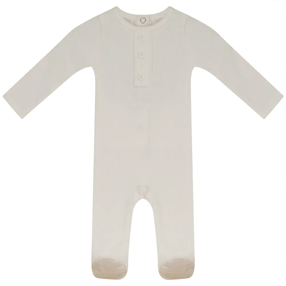 Rib Basic Henley Onesy