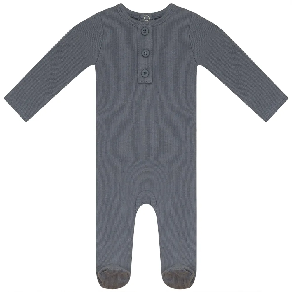 Rib Basic Henley Onesy