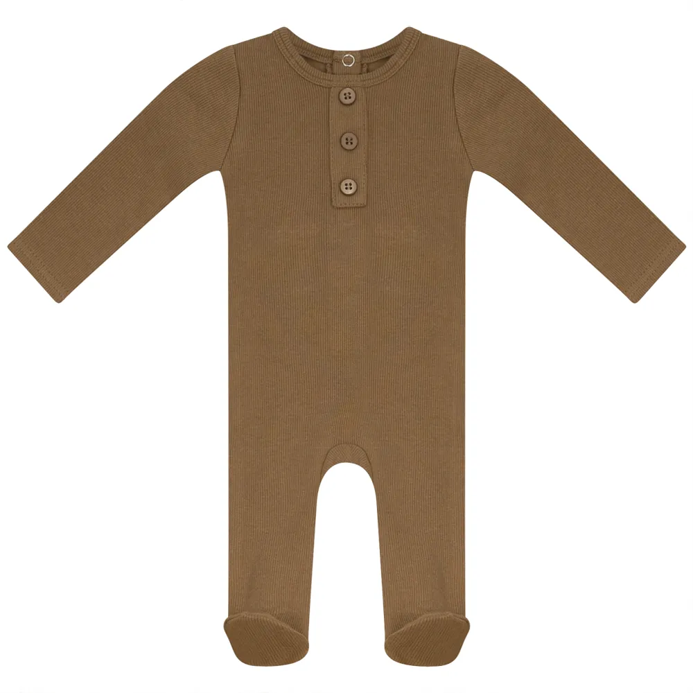 Rib Basic Henley Onesy