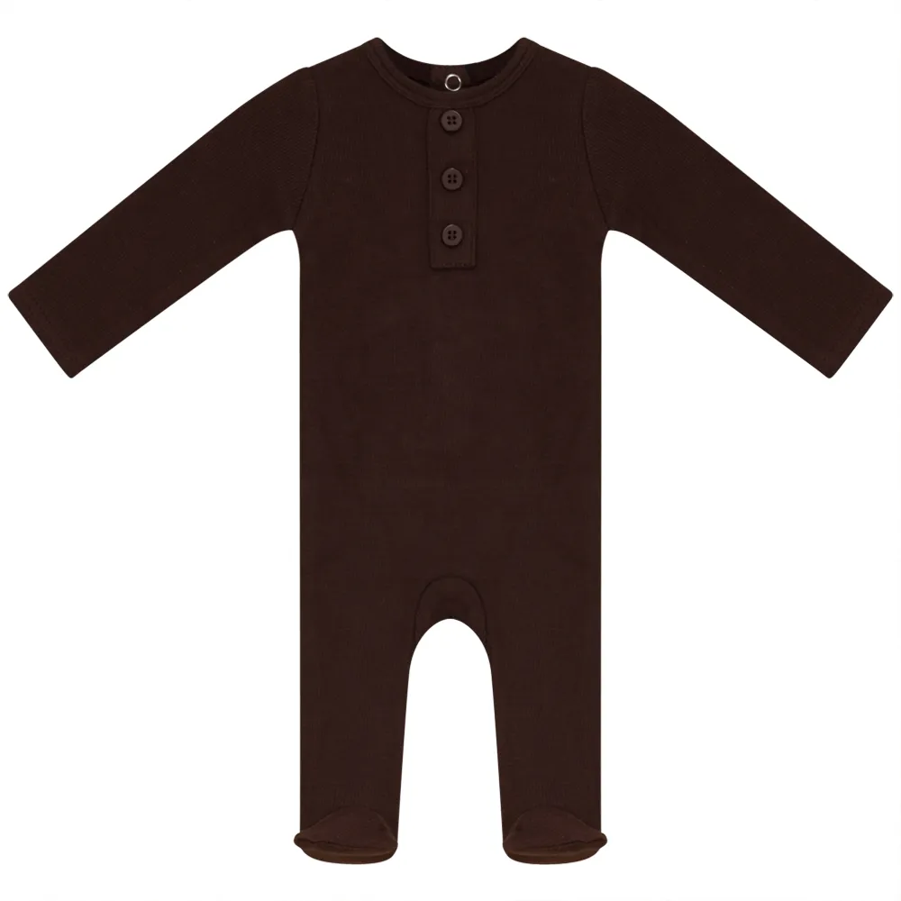 Rib Basic Henley Onesy