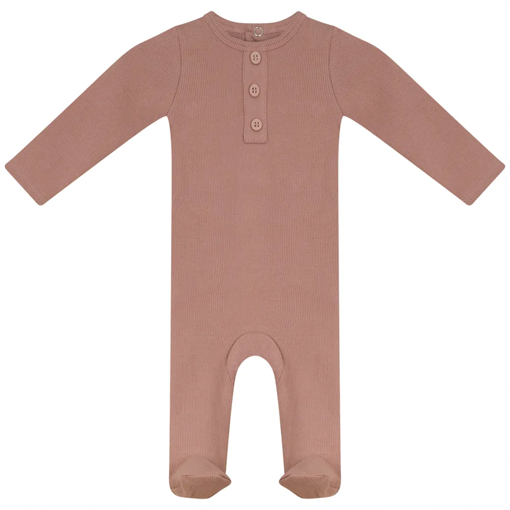 Rib Basic Henley Onesy