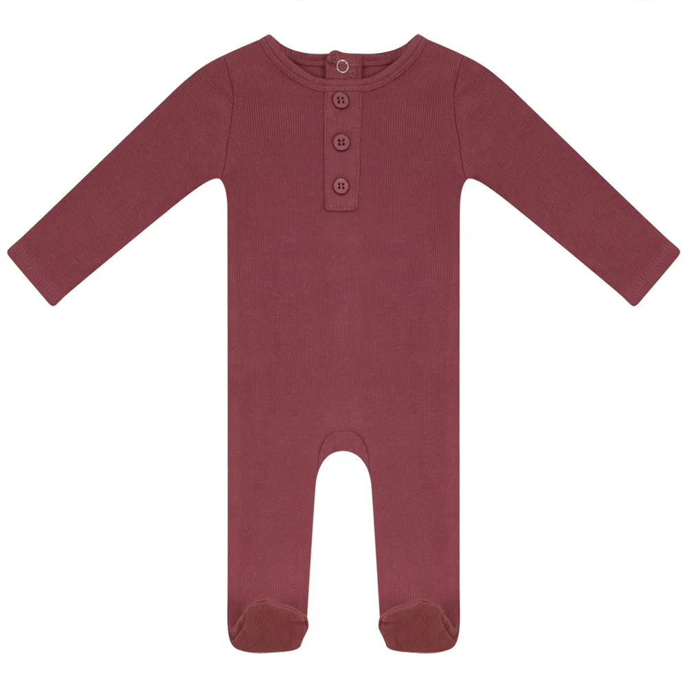 Rib Basic Henley Onesy