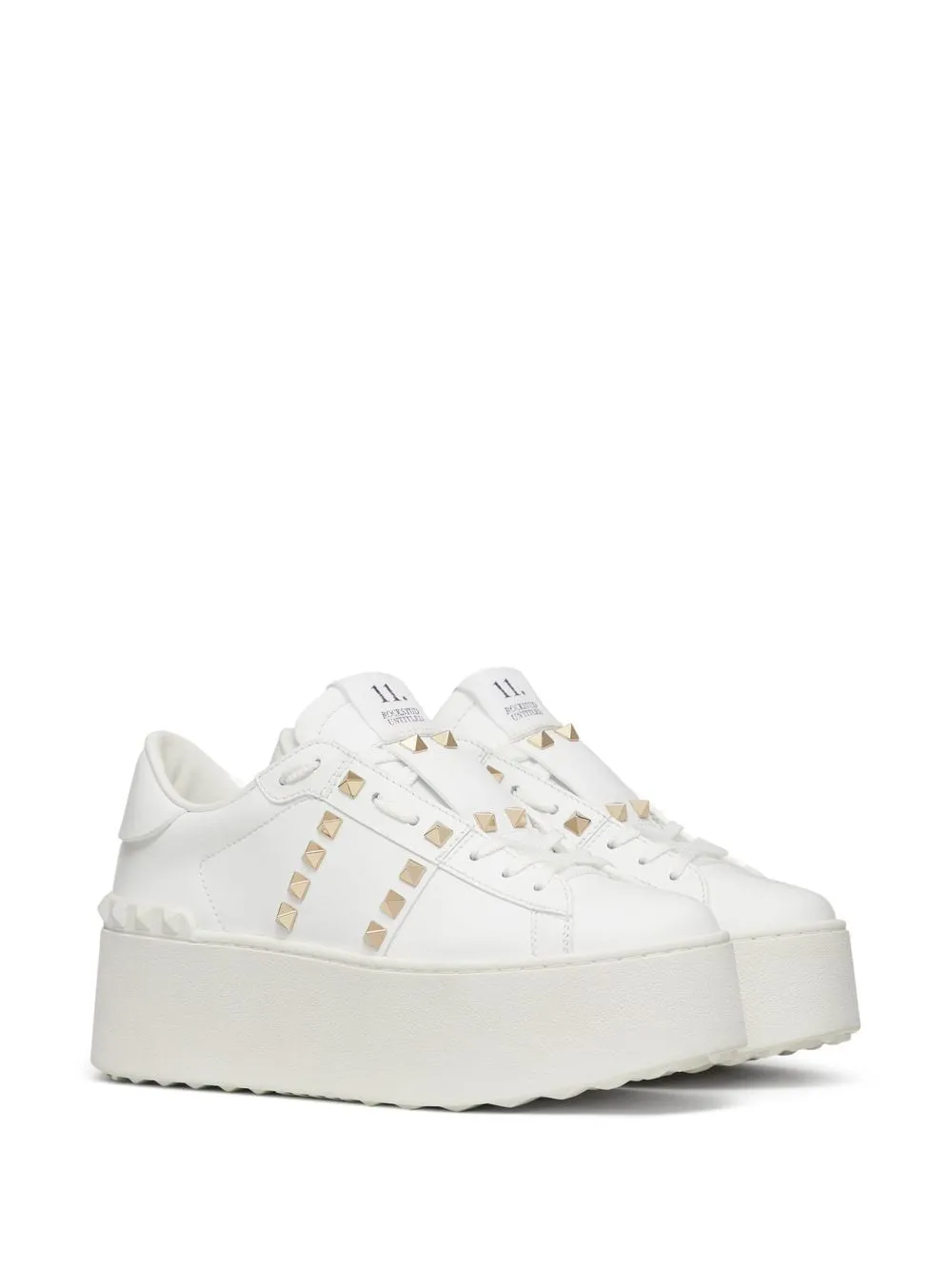 ROCKSTUD UNTITLED LEATHER SNEAKERS