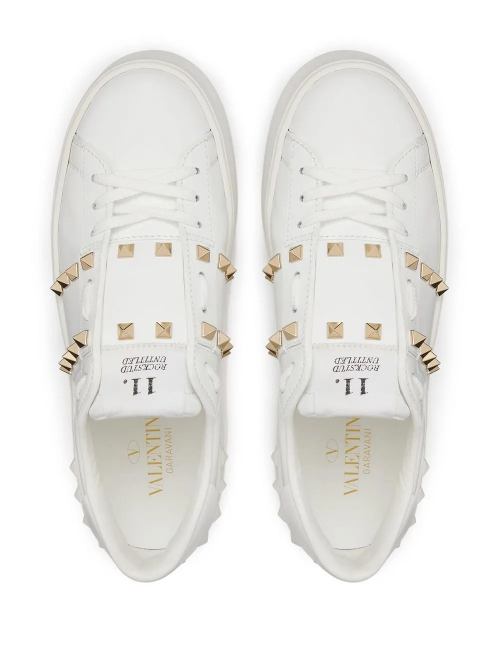 ROCKSTUD UNTITLED LEATHER SNEAKERS