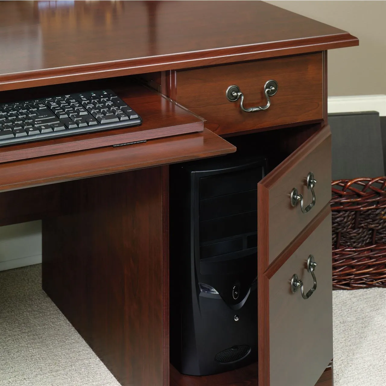 Sauder Outlet Heritage Hill Executive Desk, Classic Cherry