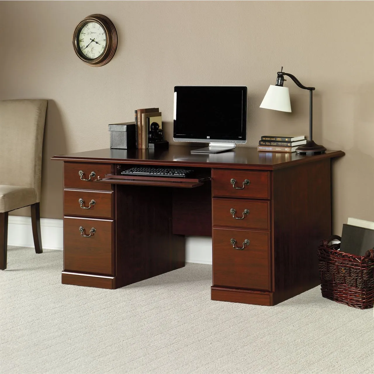 Sauder Outlet Heritage Hill Executive Desk, Classic Cherry