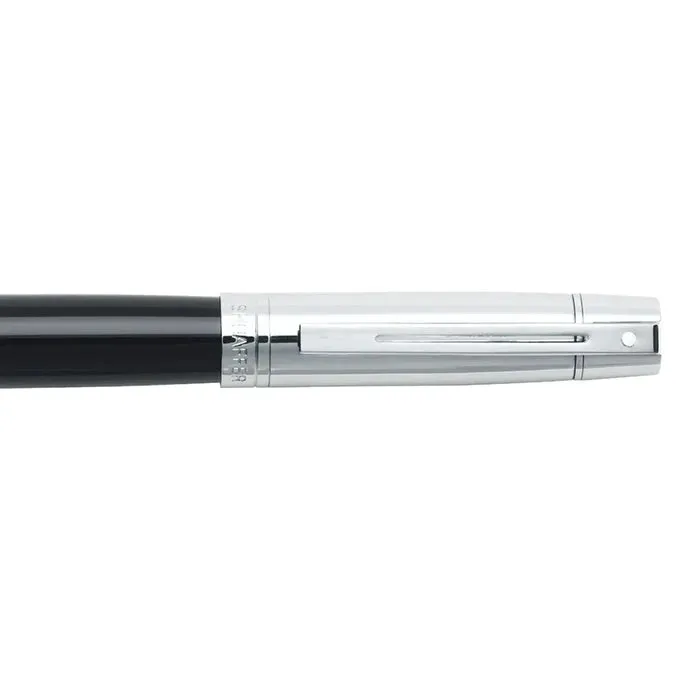 Sheaffer 300 E9314 Fountain Pen - Glossy Black Barrel and Chrome Cap with Chrome Plated Trims