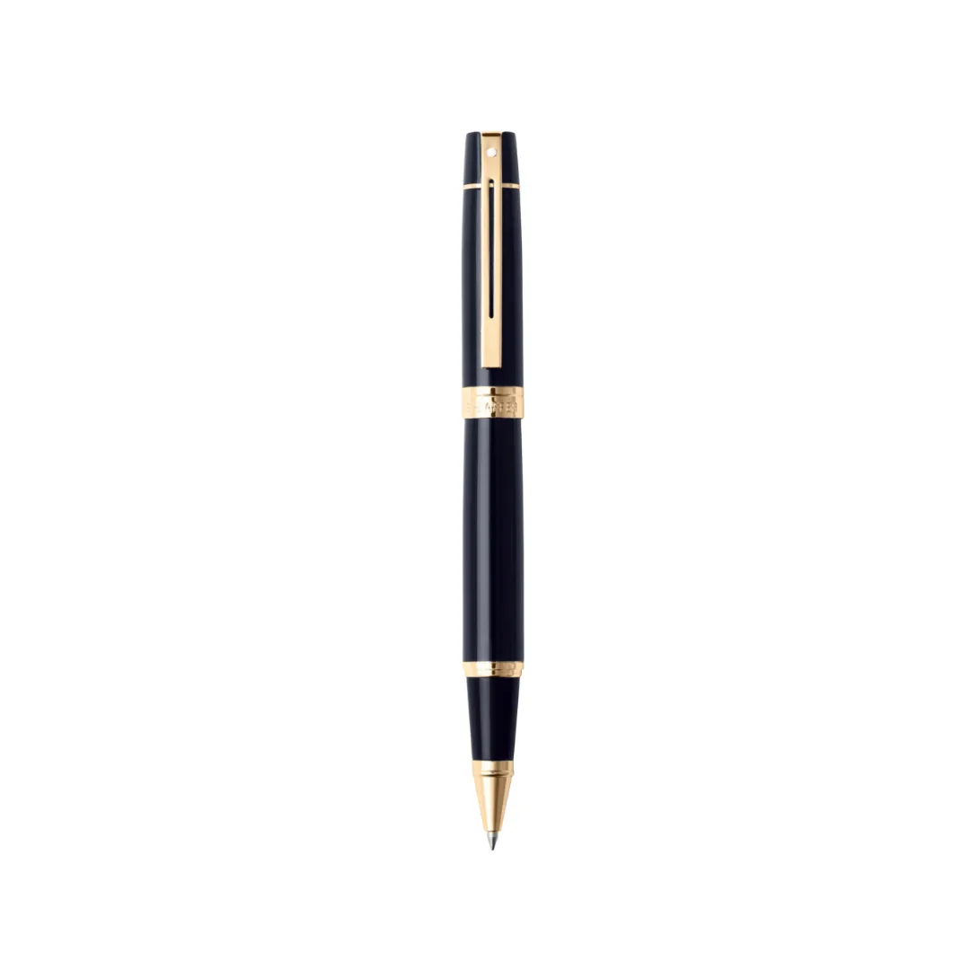 Sheaffer 300 E9325 Rollerball Pen - Glossy Black with Gold-tone Trims