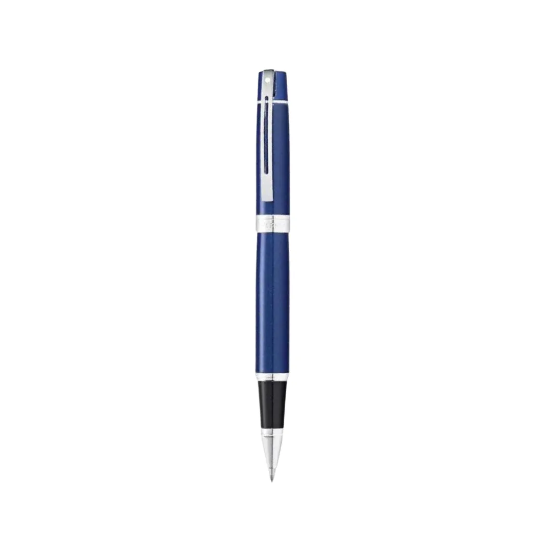 Sheaffer 300 E9341 Rollerball Pen - Glossy Blue with Chrome Plated Trims