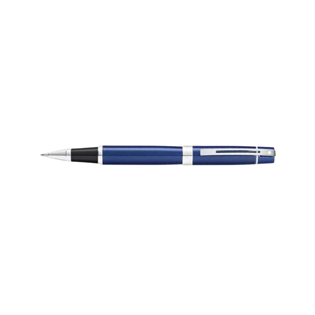 Sheaffer 300 E9341 Rollerball Pen - Glossy Blue with Chrome Plated Trims