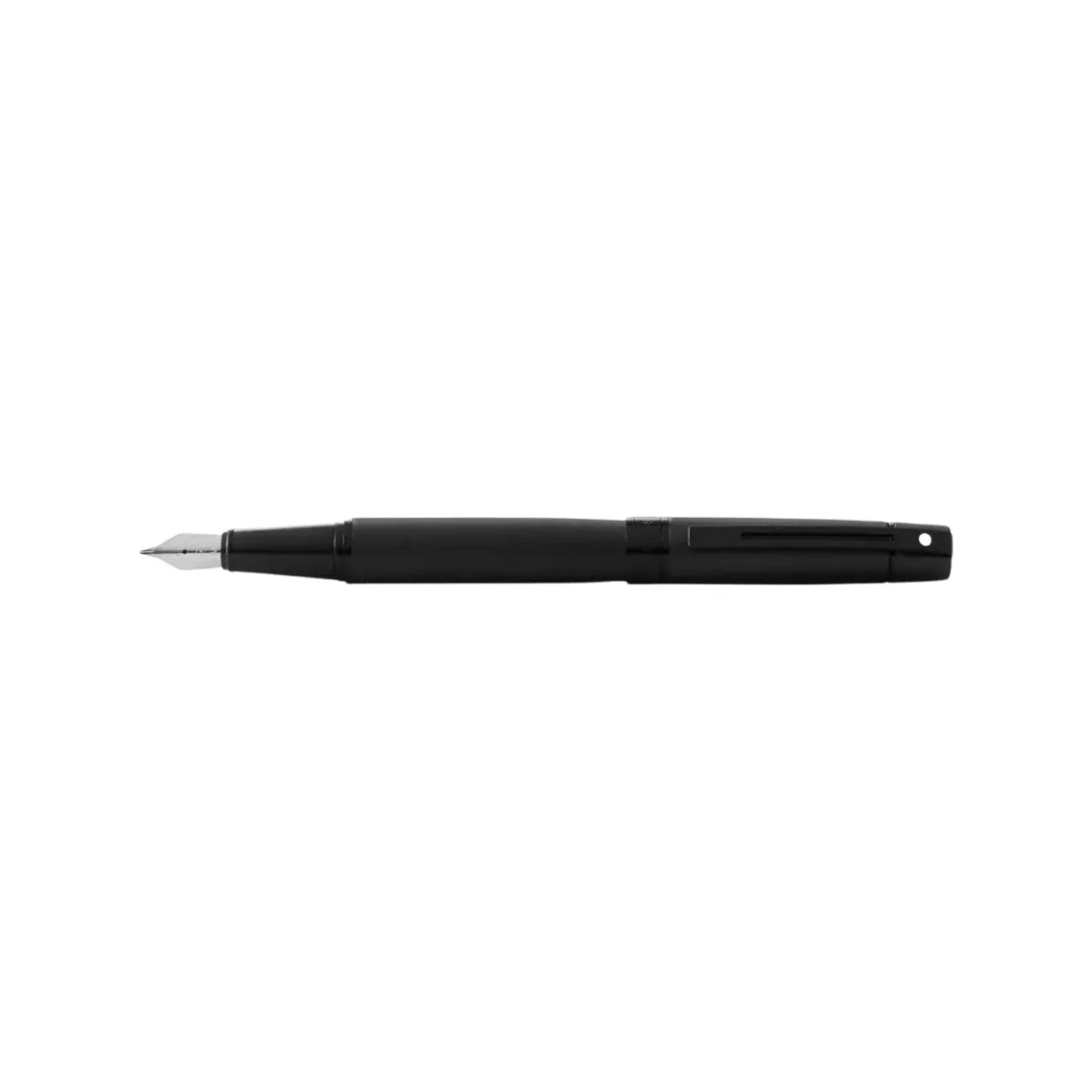 Sheaffer 300 E9343 Fountain Pen - Matte Black Lacquer with Polished Black Trims