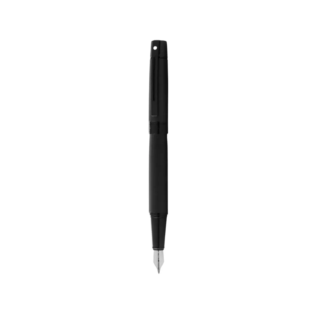 Sheaffer 300 E9343 Fountain Pen - Matte Black Lacquer with Polished Black Trims