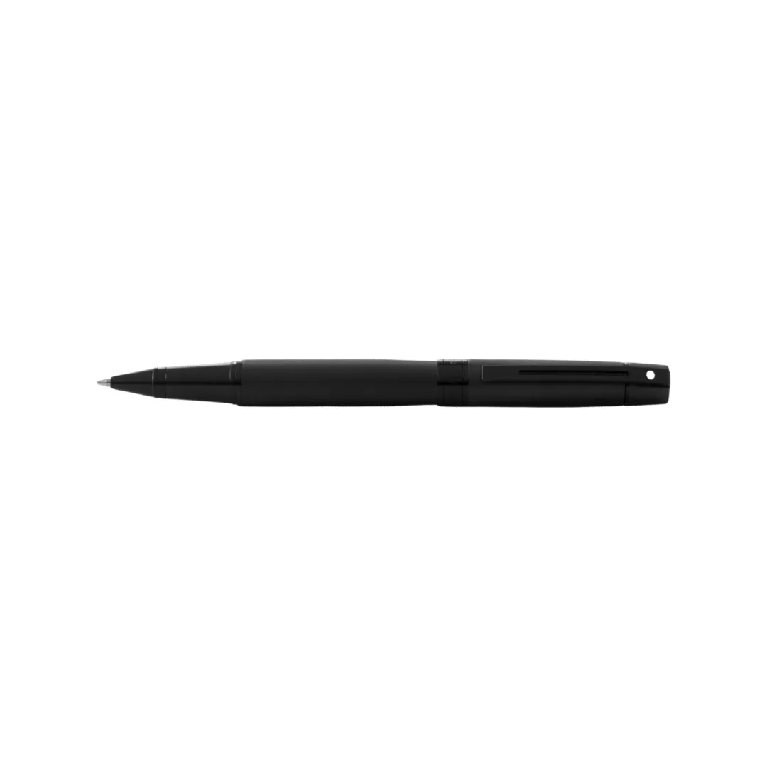 Sheaffer 300 E9343 Rollerball Pen - Matte Black Lacquer with Polished Black Trims